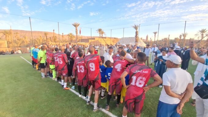 صورة لملعب القرب "با حماد" الجديد بدوار السفلات خلال حفل التدشين والاحتفالات الجماهيرية.