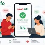 شعار منصة صوتي الرقمية مع خريطة المغرب، يرمز إلى تبسيط المعلومة السياسية وتعزيز المشاركة المواطنة.