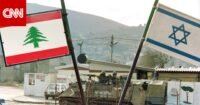 صورة توضيحية لخرائط إسرائيل ولبنان مع رموز للسلام والمفاوضات