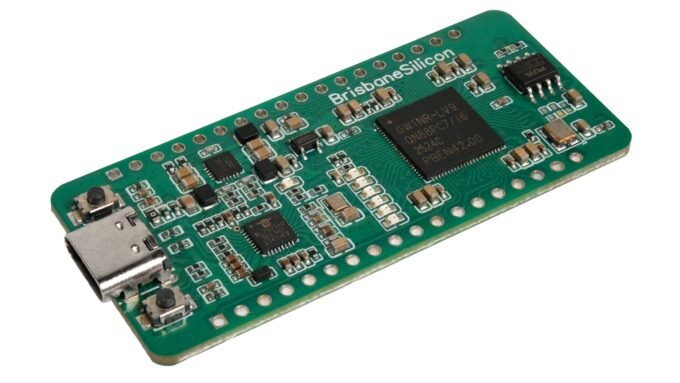 ELM11 Lua development board in feather form factor with GOWIN FPGA