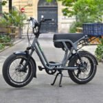Vélo électrique UTO OG200, fatbike cargo biplace, guidon, selle, moteur Bafang, freins Tektro, suspension
