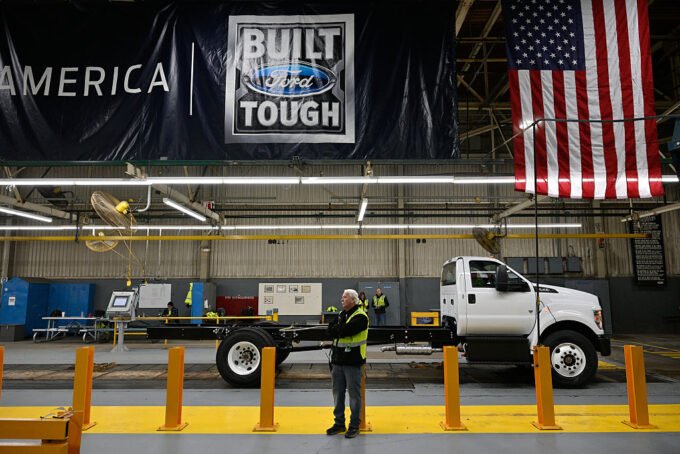 Ford chief operating officer Kumar Galhotra speaking, representing the company's decision to rehire veteran engineers after AI shortcomings.