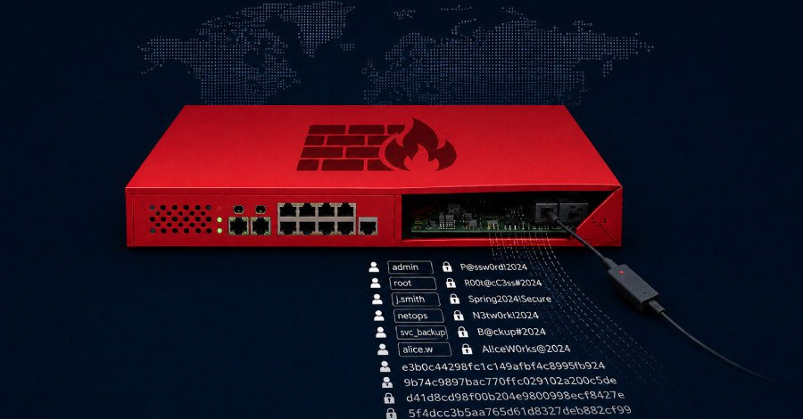 FortiBleed Unmasked: The Multi-Vendor Credential Harvesting Operation Targeting 110 Million Accounts 3 Illustration of a digital lock with network lines, representing a cybersecurity breach on FortiGate firewalls by the FortiBleed operation.