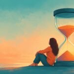 Beyond the Clock: Embracing the Urgency of a Life Truly Lived 4 A person looking thoughtfully at a clock or a sunset, symbolizing the passage of time and introspection.