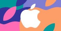 Leaked image of a gray iPhone 18 Pro device with a three-camera layout falling against a checkered background.