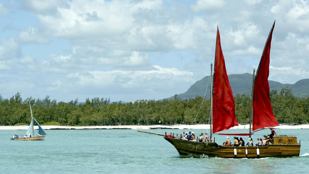 Vue aérienne d'une plage idyllique à l'île Maurice avec des cocotiers et des eaux turquoise, symbolisant le succès touristique mais aussi la fragilité environnementale.