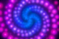 A vibrant, custom LED art piece showcasing sophisticated color mixing, possibly a Fibonacci256 display.