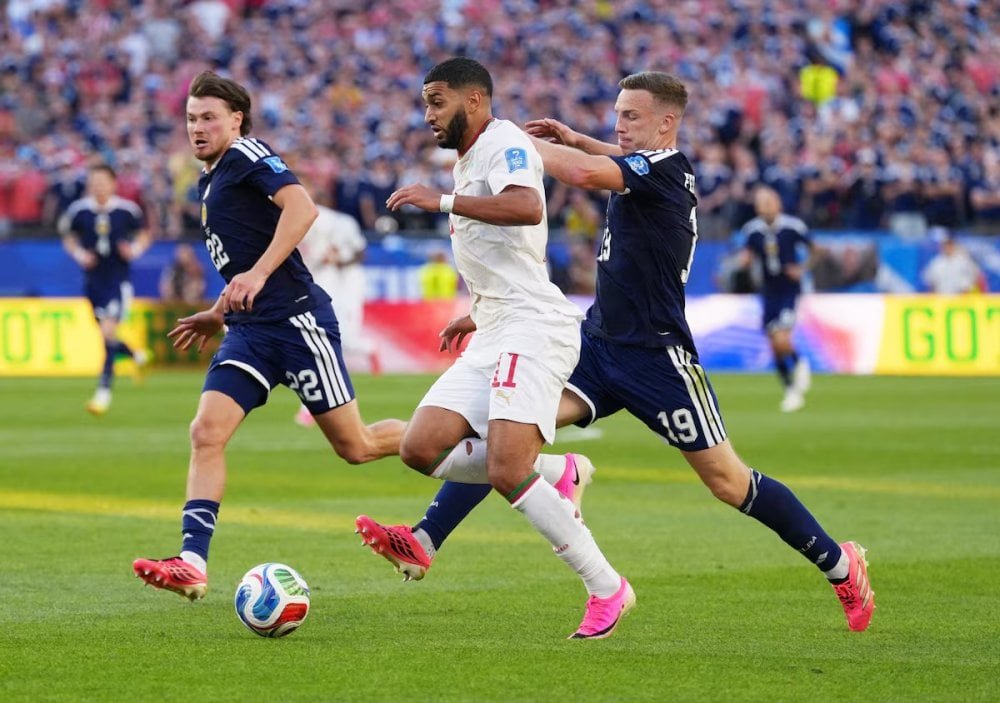 Mondial 2026 : le Maroc signe un record africain avec 601 passes réussies face à l’Écosse 3 Les joueurs de l'équipe nationale marocaine de football, les Lions de l'Atlas, célèbrent un but lors du match de la Coupe du monde 2026 contre l'Écosse, symbolisant leur performance historique.