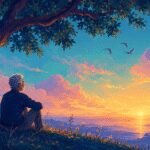 Person practicing mindfulness, finding calm while waiting for answers