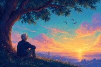 Person practicing mindfulness, finding calm while waiting for answers