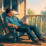 Beyond Laziness: Unmasking the Nervous System's Hidden Influence on Our Lives 6 Man reflecting on childhood experiences while watching children play with Legos, symbolizing the link between past and present struggles.
