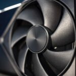 Un ventilateur de carte graphique Nvidia RTX 5090 Founders Edition, illustrant les futures cartes RTX Blackwell SUPER.