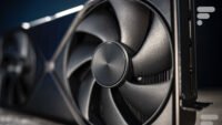 Un ventilateur de carte graphique Nvidia RTX 5090 Founders Edition, illustrant les futures cartes RTX Blackwell SUPER.