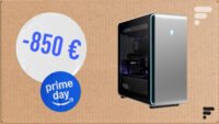 Tour PC gamer Alienware Area-51 avec éclairage RGB, affichant ses composants internes puissants.
