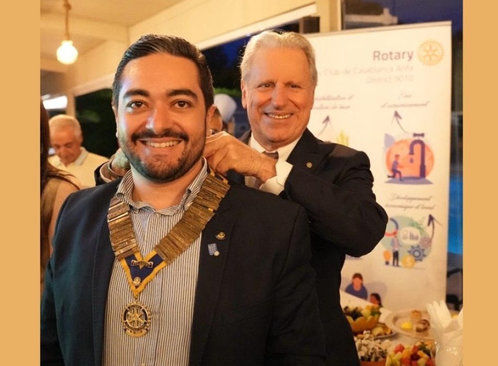 Ahmed Bennani, nouveau président du Rotary Club Casablanca Anfa, lors de la cérémonie de passation de collier et du 40e anniversaire du club.