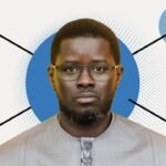 Montage photo du président sénégalais Bassirou Diomaye Faye, symbolisant son nouveau rôle après la rupture politique.