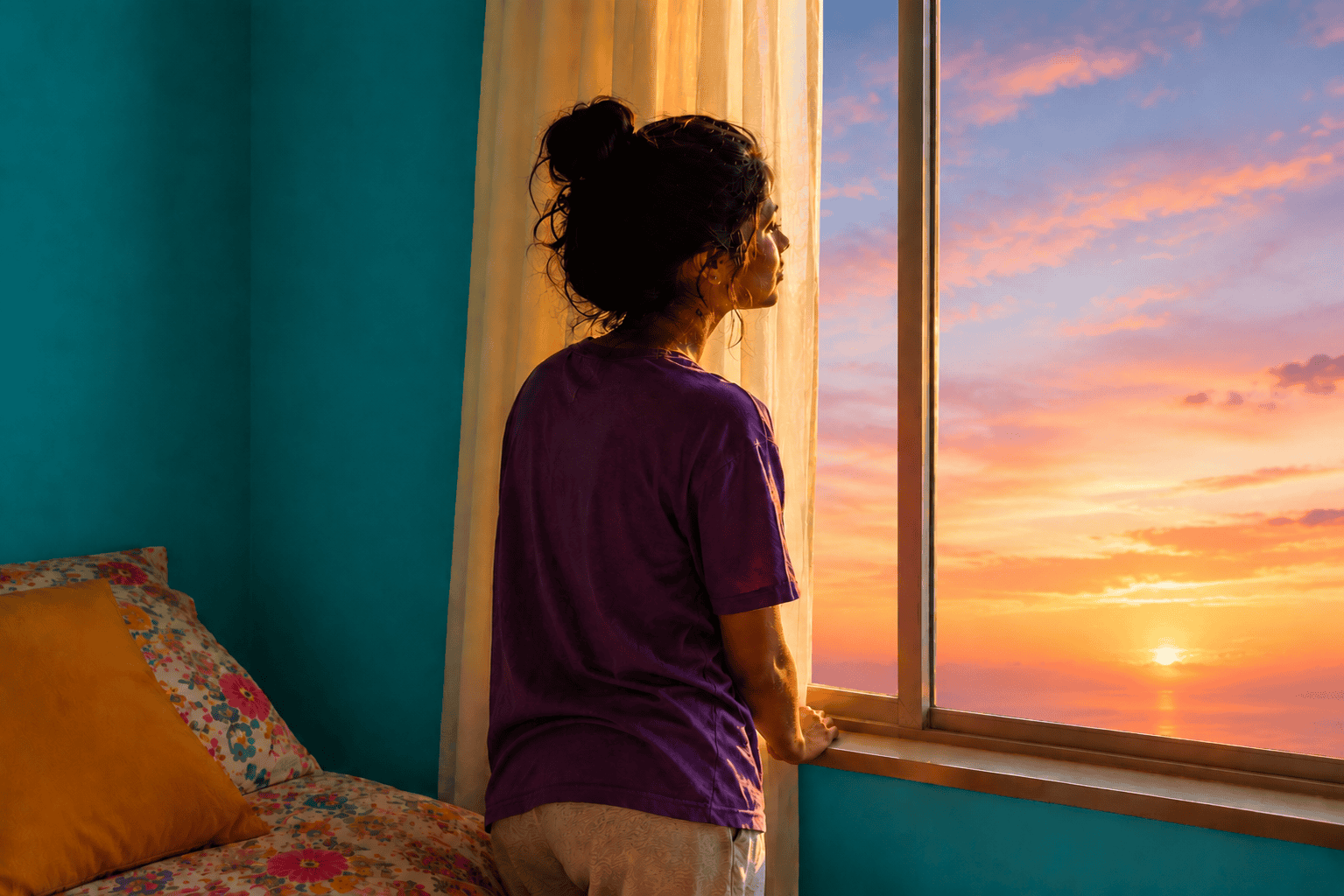A person looking thoughtfully into the distance, symbolizing introspection and the journey of self-discovery.
