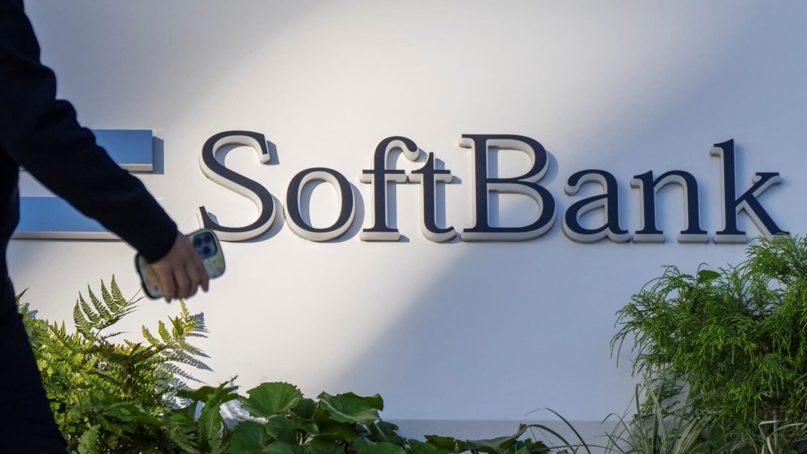 The logo of Japanese company SoftBank Group displayed at its Tokyo headquarters.