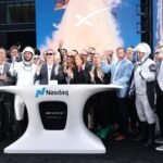 SpaceX CEO Gwynne Shotwell and executives ringing the Opening Bell at the Nasdaq after the company's record-breaking IPO.