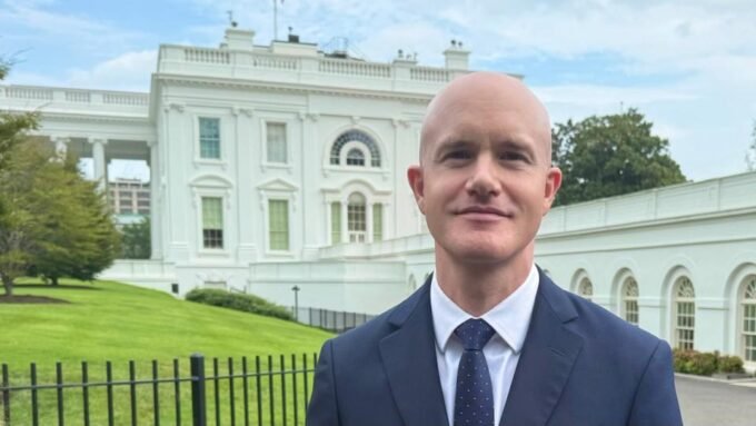 Coinbase CEO Brian Armstrong discussing the new stablecoin-backed credit card partnership with Cardless.