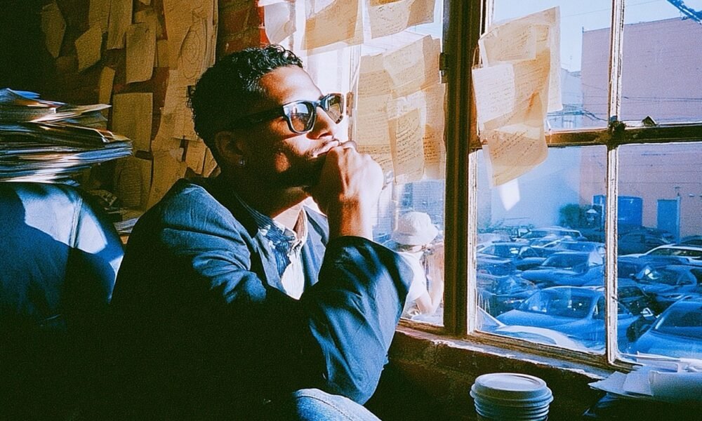 An entrepreneur reflecting on their journey, symbolizing the internal shift required for sustainable success after achieving major milestones.