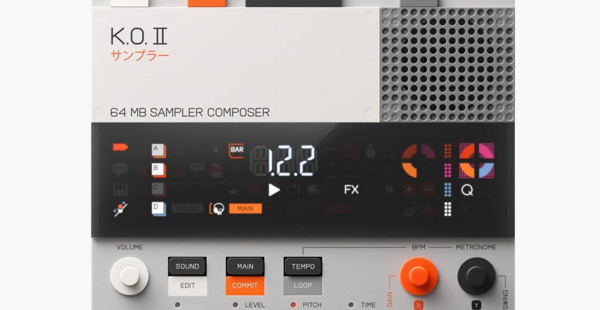 Teenage Engineering EP-133 KO II sampler showcasing new OS 2.5 features