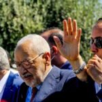 Rached Ghannouchi, leader du mouvement islamiste Ennahdha, lors d'un événement à Tunis, le 5 avril 2025.
