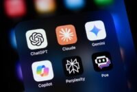 Uber logo with AI-related imagery, representing the company's new AI spending caps.