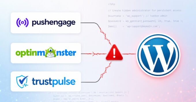 A digital padlock superimposed over a WordPress logo, symbolizing a security breach affecting WordPress plugins.