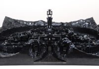 Afrofuturistic LEGO sculpture 'Kumbisaleh 3020 CE' by Ekow Nimako, depicting a futuristic city.