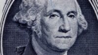 An AI-powered George Washington chatbot interface, allowing users to verbally interact with the historical figure.