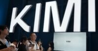 People visit the booth of Kimi, an LLM developed by Chinese startup Moonshot, at the World AI Conference in Shanghai.