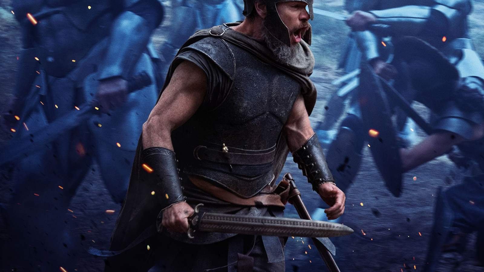 Une scène du film L'Odyssée de Christopher Nolan, montrant Matt Damon dans un paysage mythologique, soulignant l'ampleur visuelle de la production IMAX.