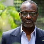 Tidjane Thiam, président du PDCI, lors d'une interview à Paris, le 23 avril 2025.