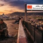 مشهد لتجمعات المتسولين والمشردين قرب ميناء بني أنصار بالناظور، يعكس تحديات استقبال مغاربة العالم.