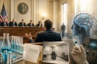 صورة توضيحية للكونغرس الأمريكي أو شعار وكالة الاستخبارات المركزية (CIA) مع إشارة إلى التجارب السرية.