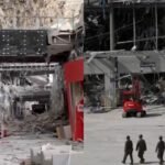 صورة لمركز إيون التجاري المنهار جزئياً في كوماموتو باليابان بعد الزلزال، تظهر حجم الدمار.