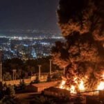 صورة جوية لمطار أو قاعدة عسكرية إيرانية بعد تعرضها لقصف محتمل.