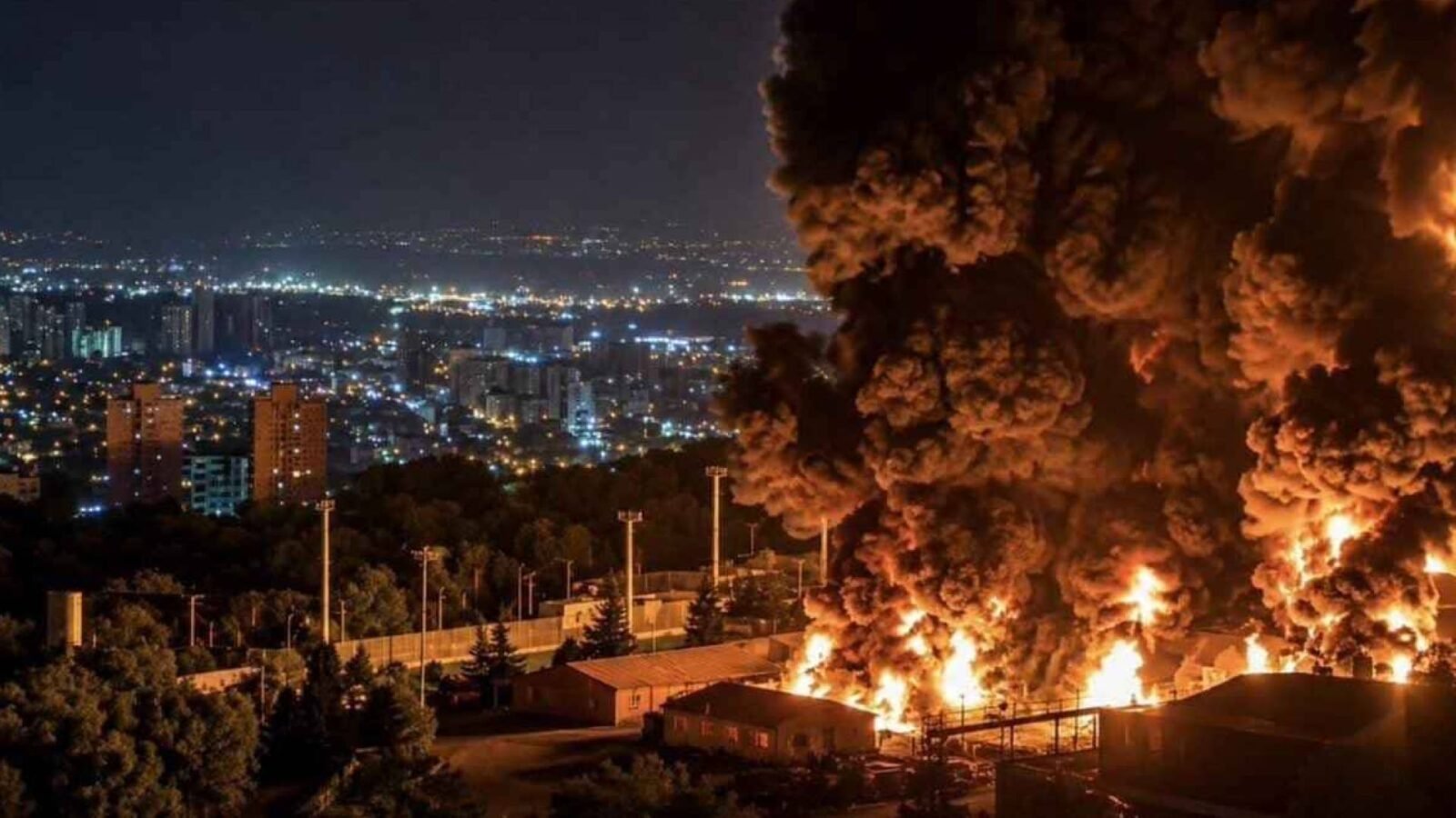 تأكيد أمريكي رسمي: ضربات جوية تستهدف مطار إيرانشهر العسكري الإيراني 3 صورة جوية لمطار أو قاعدة عسكرية إيرانية بعد تعرضها لقصف محتمل.