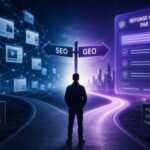 Explorez le passage du SEO au GEO et comment l'IA redéfinit la visibilité en ligne pour les médias et les marques. Une analyse approfondie des enjeux futurs du web.