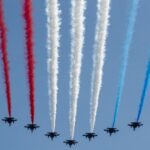 America at 250: The Enduring Battle for Its 'Greatest Idea' 6 French fighter jets performing a flyover during the Sail4th 250 Tall Ships Parade along the Hudson River in New York on July 4th, 2026.