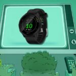 Garmin Forerunner 55 GPS running watch displaying a run summary on a runner's wrist
