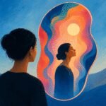 A person looking thoughtfully into the distance, symbolizing an internal journey of healing and self-discovery.