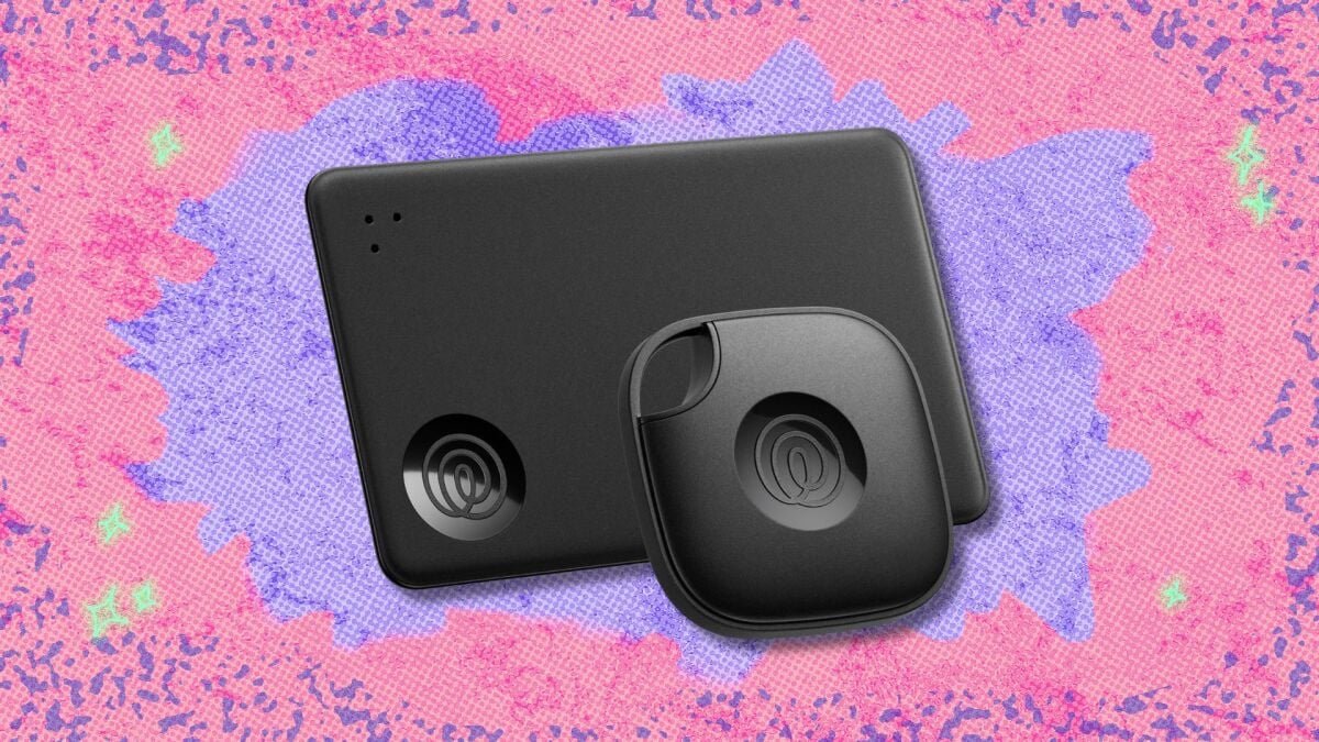 Life360 Tile Mate and Tile Slim Bluetooth trackers displayed with a discount tag.