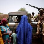 Des soldats des Forces armées maliennes (Fama) en patrouille à Ndaki, Mali, en juillet 2019.