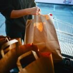 A collection of paper shopping bags, questioning their environmental impact