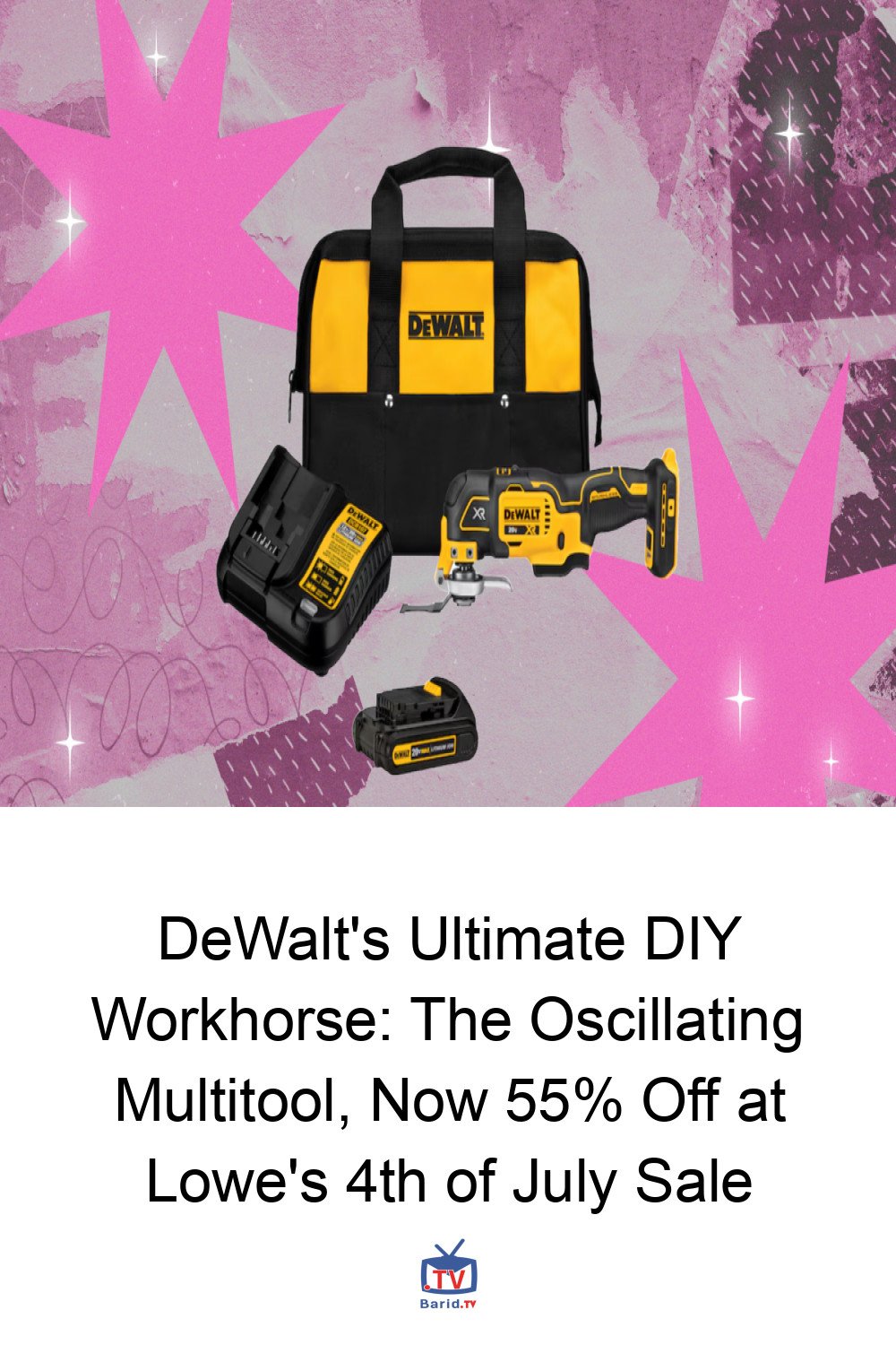 DeWalt's Ultimate DIY Workhorse: The Oscillating Multitool, Now 55% Off at Lowe's 4th of July Sale 4 Pinterest Hidden