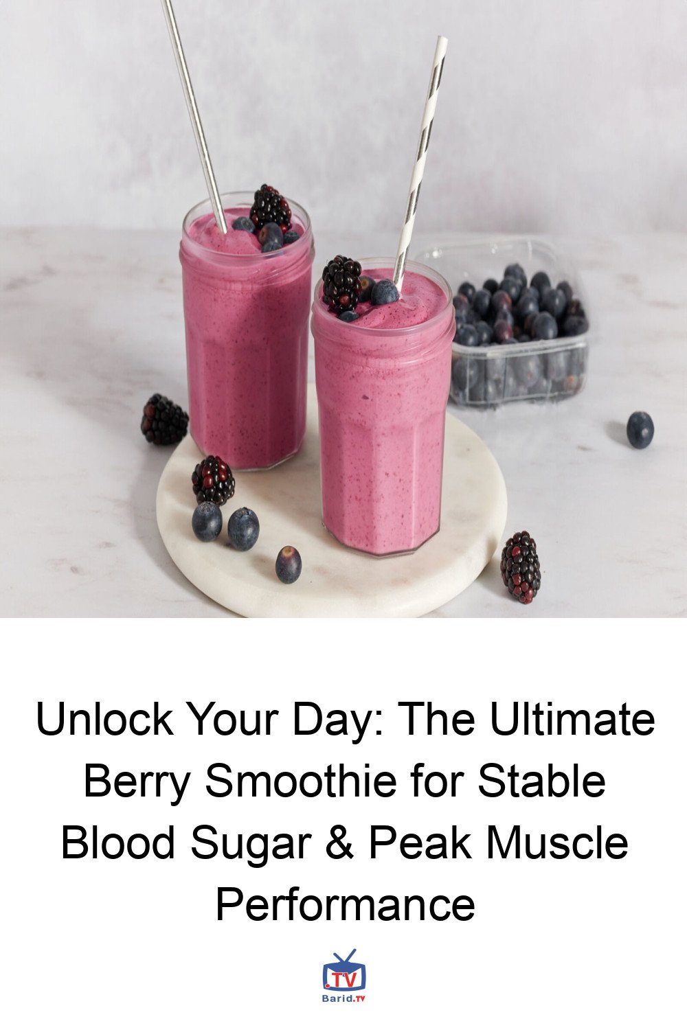Unlock Your Day: The Ultimate Berry Smoothie for Stable Blood Sugar & Peak Muscle Performance 4 Pinterest Hidden