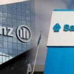 Logo combiné de Sanlam et Allianz, symbolisant leur fusion historique dans le secteur de l'assurance en Afrique.