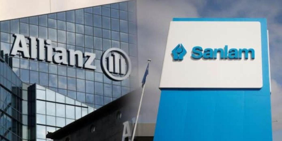 Logo combiné de Sanlam et Allianz, symbolisant leur fusion historique dans le secteur de l'assurance en Afrique.